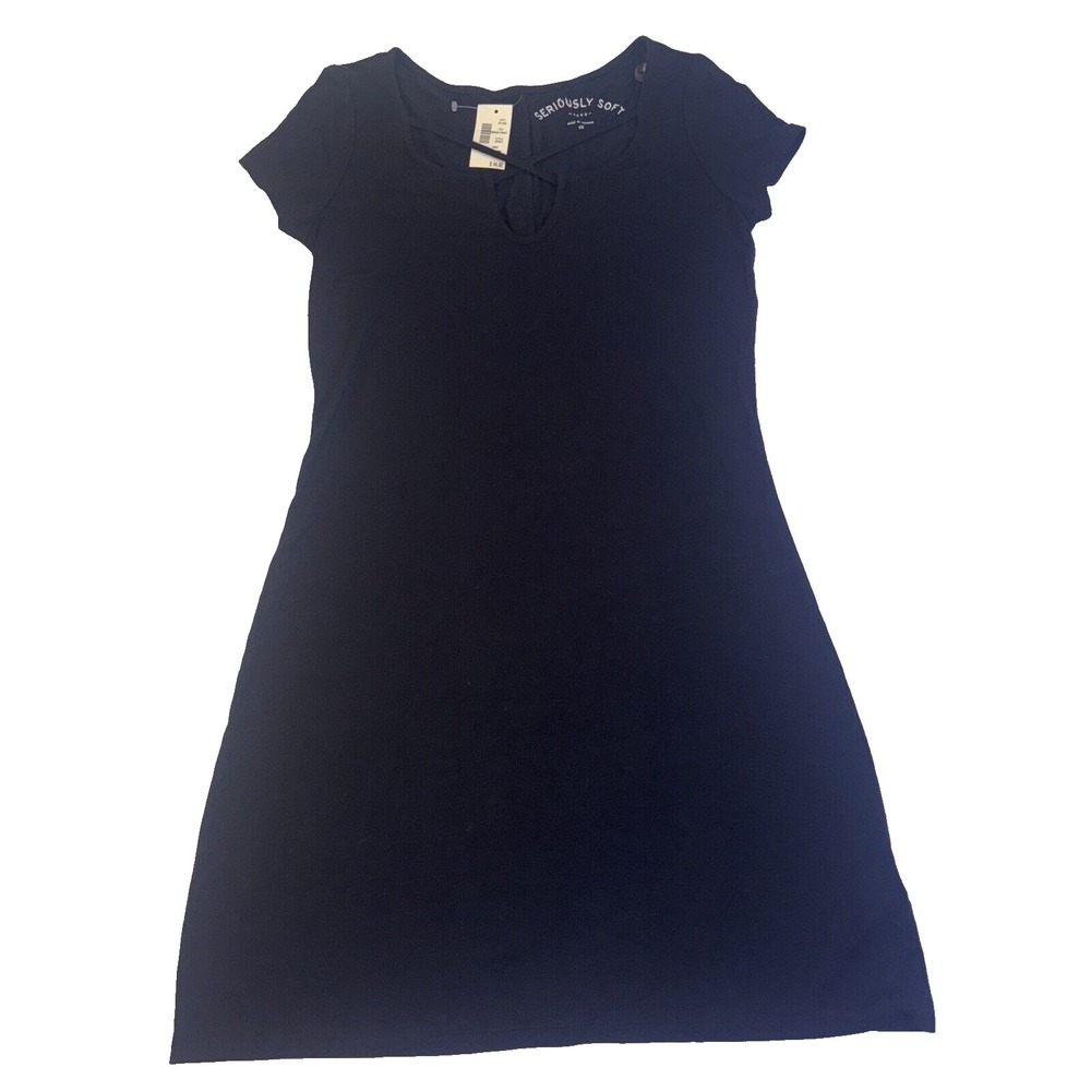 American Eagle Black Graduation Minimalist Crisscross Classic Dress Size XS NWT